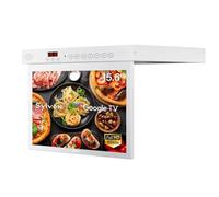SYLVOX 15.6 Pollici TV per Cucina Ribaltabile, Mini Smart Google Televisore 1080P FHD - 12V Pieghevole a 90°, Girevole ± 180° | DVB-T2/S2 | USB | Kitchen Televisione per Camper, Camera - Bianco