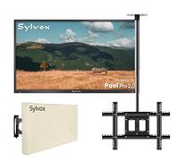 SYLVOX 43" TV da Esterno con Copertura & Supporto per Televisore da Soffitto - 4K HDR10 1000Nits, Smart Google Outdoor TV IP55 Impermeabile, DVB-T2/S2, per Piscina, Giardini, Terrazza (Deck Pro 2.0)