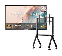 SYLVOX 43" TV da Esterno con Copertura & Supporto Televisore con Ruote - 4K HDR10 1000Nits, Smart Google Outdoor TV IP55 Impermeabile, DVB-T2/S2/C, per Piscina, Giardini, Terrazza (Deck Pro 2.0)