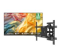 SYLVOX 55" TV da Esterno Frameless con Copertura & Supporto da Parete - 4K UHD 2000Nits, Smart Google Outdoor TV Impermeabile IP56, Dolby Atmos, Wi-Fi, Assistente, Bluetooth (Frameless Pro)
