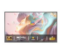 SYLVOX 75" 4K TV da Esterno, 1000Nits, IP56 Impermeabile Dolby Atmos | Outdoor Google TV , DVB-T2/S2/C HEVC 10, WiFi, Google Assistant per Piscina, Giardini, Terrazza (Deck Pro 3.0)