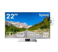 SYLVOX Smart TV HD 22" (55cm) per Camper, Android Televisori 1080P, Lettore DVD Integrato, Adattatore TV 12 Volt, Digitale TV (DVB-T2/S2), USB, HDMI, Ideale per Roulotte, Camper, Caravans, Camion