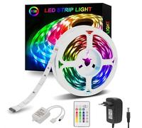 Sylvvin STRISCIA LED 5m RGB STRISCIA LED - 5050 Strisce LED Luminose con telecomando, 16 Cambiamenti di colore, 4 modalità per Casa, Decorazione D'Armadio, Camera e Televisione