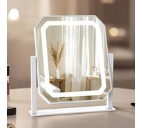 Sylvwin Hollywood Specchio per il Trucco con Luci - Ruotabile a 360°,3 Temperature di Colore Regolabili (3000K/4000K/6000K) Specchio Tavolo,Controllo Touch,Dimmerabile,Specchio di Vanità Type-C