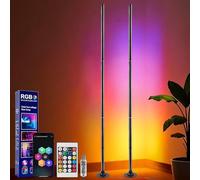 Sylvwin Lampada da Terra a LED, RGB LED, Lampada Angolare, Musica Sync, Lampada da Terra RGB con Telecomando, 16 Milioni di Colori, Modalità Musica, fai da te, per Camera da letto, sala giochi, 2