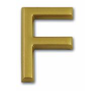 Symbol LD37F Lettera"F" - Plastica dorata adesiva - Altezza 37 mm