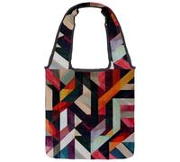 Symbol Yin-Yang Water and Fire Canvas Tote Bag per donne, borsa riutilizzabile per la spesa con manico largo, Multicolore 10., 14.1x14.9in/36x38cm