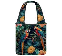 Symbol Yin-Yang Water and Fire Canvas Tote Bag per donne, borsa riutilizzabile per la spesa con manico largo, Multicolore 09, 14.1x14.9in/36x38cm
