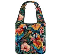 Symbol Yin-Yang Water and Fire Canvas Tote Bag per donne, borsa riutilizzabile per la spesa con manico largo, Multicolore 02, 14.1x14.9in/36x38cm