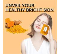 Symbolty Turmeric Brightening Soap, Turmeric Soap for Spots Remover - Honey Lemon Turmerics Kojic Soaps Bar for Face and Body,Evens Skin Tone Deep Cleansing Moisturizing (2, Pcs)