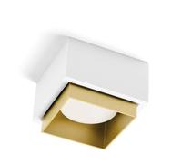 SYME lampada da Soffitto 1 Luce attacco GX53 Quadrata ottone in gesso e alluminio l.11cm