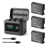 SYMIK Pacco da 3 Batterie e Caricabatterie per GoPro Hero 13
