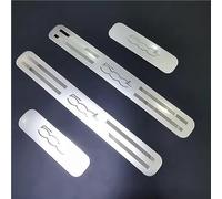 Symilov 4 Pezzi Acciaio Inossidabile Battitacco per Auto Sticker per Fi-AT 500L, Esterno Battitacco Protezione Plates Anti-Graffio Scuff Adesivi Accessori,Silver