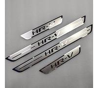 Symilov 4 Pezzi Acciaio Inossidabile Battitacco per Auto Sticker per Hon-da HRV HR-V 2014 2015 2016, Esterno Battitacco Protezione Plates Anti-Graffio Scuff Adesivi Accessori,Silver