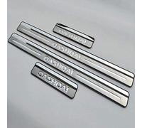 Symilov 4 Pezzi Acciaio Inossidabile Battitacco per Auto Sticker per NIS-San Qashqai J10 2007-2013, Esterno Battitacco Protezione Plates Anti-Graffio Scuff Adesivi Accessori,Silver