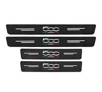Symilov 4 Pezzi Adesivo per Battitacco Auto in Fibra Carbonio, per Fi-at 500, Battitacco Protezione Plates Anti-Graffio Scuff Decorativi Accessori,Black