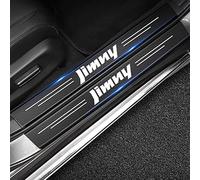 Symilov 4 Pezzi Adesivo Soglia Porta Davanzale Auto per Suz-uki Jimny JB23 JB33 JB43 JB64 JB74, Fibra di Carbonio Esterno Battitacco Prevenire L'Usura Previene Graffi Protezione Accessori,Black