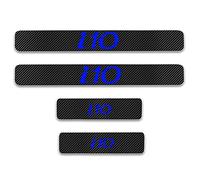 Symilov 4 Pezzi Fibra di Carbonio Battitacco per Hyun-dai I10, Esterno Battitacco Protezione Plates Anti-Graffio Scuff Adesivi Accessori,Blue
