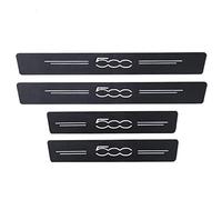 Symilov 4 Pezzi Protezione per Davanzale della Portiera dell'auto per Fi-at 500, Adesivo per Battitacco Auto AntiGraffio in Fibra Carbonio - Accessori Decorativi,Black