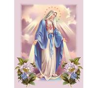 SYMON punto croce kit completo,Vergine Maria,11CT tela punto croce,principianti ricamo punto croce stampato,40×50cm