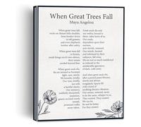 Sympathy Wall Decor Canvas Poster Featuring When Great Trees Fall Quote for Bereavement Gift(Framed,08x12inch(20x30cm))