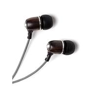 Symphonized Bling Premium - Cuffie intrauricolari in vero legno con isolamento acustico, microfono e cavo in nylon, colore: Grigio