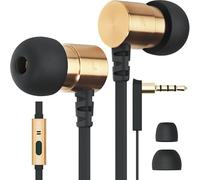 Symphonized MTL Auricolari Dual Driver Heavy Bass Premium In-Ear Cuffie con isolamento acustico, auricolari con microfono, oro
