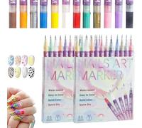 Symphonyof 12 Colors Nail Art Pens Set, 2026 New DIY Nail Art Markers for Gel Nails, Professional Nail Brush Set,3d Nail Polish Pens,for Art Drawing (2pcs)