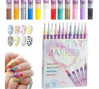 Symphonyof 12 Colors Nail Art Pens Set, 2026 New DIY Nail Art Markers for Gel Nails, Professional Nail Brush Set,3d Nail Polish Pens,for Art Drawing (1pcs)