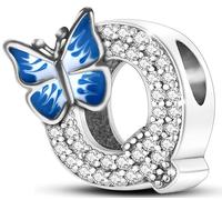 Symretie Bead Charm Ciondolo Argento Sterling 925 con Cubic Zirconia Pendenti per Pandora Braccialetti, Compatibile con Braccialetti e Collane europei