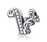 Symretie Bead Charm Ciondolo Argento Sterling 925 con Cubic Zirconia Pendenti per Pandora Braccialetti, Compatibile con Braccialetti e Collane europei