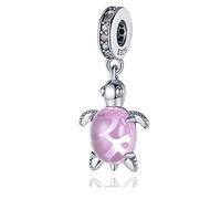 Symretie Bead Charm Ciondolo Argento Sterling 925 con Cubic Zirconia Pendenti per Pandora Braccialetti, Compatibile con Braccialetti e Collane europei