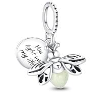 Symretie Bead Charm Ciondolo Argento Sterling 925 con Cubic Zirconia Pendenti per Pandora Braccialetti, Compatibile con Braccialetti e Collane europei