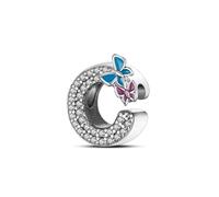 Symretie Bead Charm Ciondolo Argento Sterling 925 con Cubic Zirconia Pendenti per Pandora Braccialetti, Compatibile con Braccialetti e Collane europei