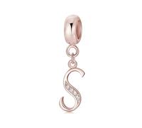 Symretie Bead Charm Ciondolo Argento Sterling 925 con Cubic Zirconia Pendenti per Pandora Braccialetti, Compatibile con Braccialetti e Collane europei