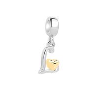 Symretie Bead Charm Ciondolo Argento Sterling 925 con Cubic Zirconia Pendenti per Pandora Braccialetti, Compatibile con Braccialetti e Collane europei