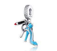Symretie Bead Charm Ciondolo Argento Sterling 925 con Cubic Zirconia Pendenti per Pandora Braccialetti, Compatibile con Braccialetti e Collane europei