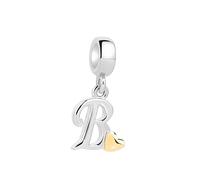 Symretie Ciondolo charm lettera B argento sterling 925, compatibile con bracciali e collane europei, per regali di Natale per la festa della mamma da donna