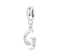 Symretie Ciondolo charm lettera G argento sterling 926, compatibile con bracciali e collane europei, per regali di Natale per la festa della mamma da donna