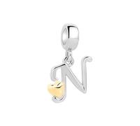 Symretie Ciondolo charm lettera N argento sterling 928, compatibile con bracciali e collane europei, per regali di Natale per la festa della mamma da donna