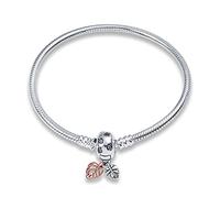Symretie Moments-Bracciale Donna Adatto per Ciondolo Argento Sterling 925 Braccialetto Snake Bracciali Compatibile con Pandora Ciondolo