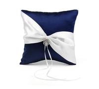 SynapSYA Cuscino Porta FEDI Matrimonio Cuscino portafedi Blu con Ciondolo Vintage for Cerimonia per Matrimonio(C)