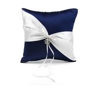 SynapSYA Cuscino Porta FEDI Matrimonio Cuscino portafedi Blu con Ciondolo Vintage for Cerimonia per Matrimonio(B)