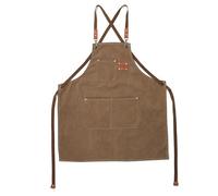 SynapSYA Grembiule Per Utensili Grembiule for adulti Grembiule da barista in tela di cotone addensato senza maniche con tasche for barbiere falegname fioraio(Light Brown)