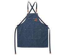 SynapSYA Grembiule Per Utensili Grembiule for adulti Grembiule da barista in tela di cotone addensato senza maniche con tasche for barbiere falegname fioraio(Blue)