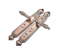 SynapSYA Maniglie Porte Interne Set di maniglie for porte antifurto rosse antiche, pannello spesso, solido, doppio chiavistello for interni, for porta del bagno e balcone(Color17,Door thickness 9cm)