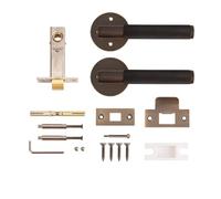 SynapSYA Maniglie Porte Interne Set di maniglie for porte in ottone, maniglia for passaggio privacy zigrinata, for serratura a pomolo, ferramenta(PRIVACY-CB)