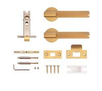 SynapSYA Maniglie Porte Interne Set di maniglie for porte in ottone, maniglia for passaggio privacy zigrinata, for serratura a pomolo, ferramenta(PASSAGE-SB)