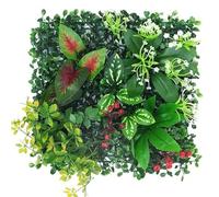 SynapSYA Muro Piante Artificiali 25 * 25 cm di Prato Artificiale in plastica Fai da Te for Matrimonio, Sfondo vegetale, Simulazione di Rose, Erba Verde di Milano, pareti, Studio, Decorazione(Color 6)