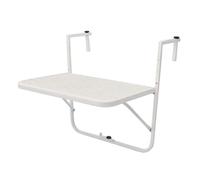 SynapSYA Tavolino da Balcone Rambardes Table Suspendues Pour Balcon, Métal Forgé, Mini Tenture Murale Simple, Pliante, Jardin(White)
